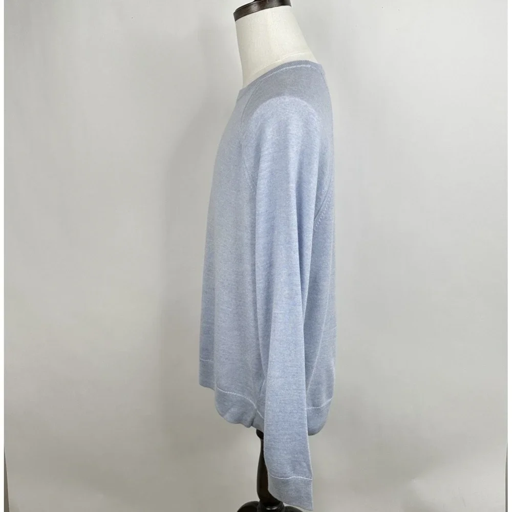 NWT Banana Republic Franco Italian Merino Crew Neck Sweater XL Urban Blue Heathr